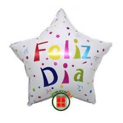 Globo Metalico Feliz Dia estrella x 50 unid (10 pulgadas)
