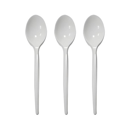cuchara plastica Blanca, 50 unid