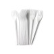 Tenedor plástico Blanco, 50 unid