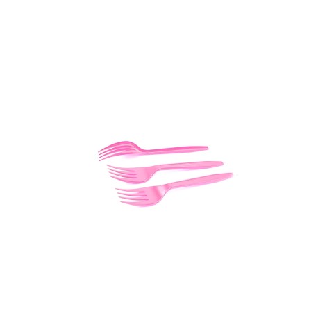 Tenedor Plastico Rosado X10 unid