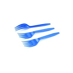 Tenedor Plastico Azul X10 unid