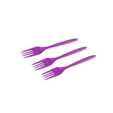 Tenedor Plastico Morado X10 unid