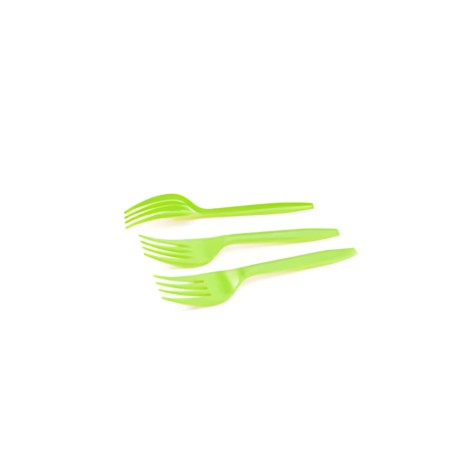 Tenedor Plastico Verde X10 unid