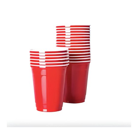 Vasos plásticos 500 ml Rojo 10unds