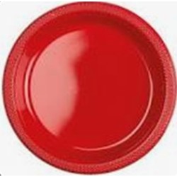Plato plástico N7 (10 unid) rojo
