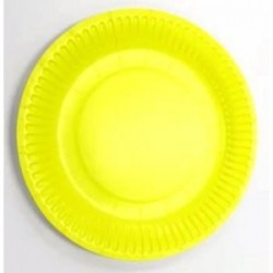 Plata Carton fluor amarillo 18cm ( 10 unid)