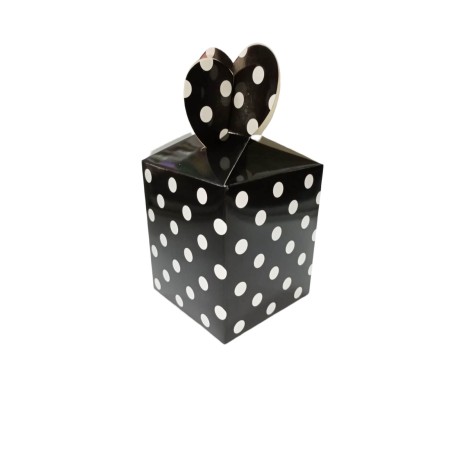 Caja Sorpresa lunares Negro medidas 11cm alto x 10cm ancho