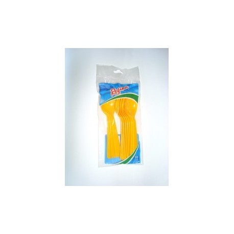 Cuchara plastica Amarillo X20 unid