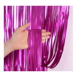 Cortina metalica mate fucsia 2x1m