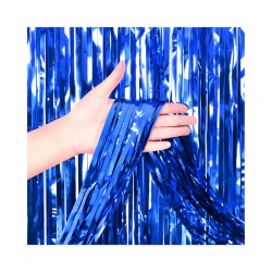 Cortina metalica mate azul 2x1m