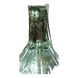 Cortina metalica verde agua 2x1m