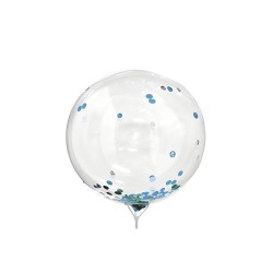 Globo Burbuja Confetti Celeste
