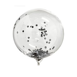 Globo Burbuja Confetti Plata