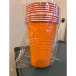 Vasos plásticos 500 ml Naranjo 10unds