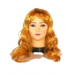Peluca larga ondulada rubia