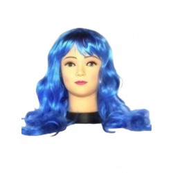 Peluca larga Azul