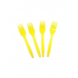 Tenedor Plastico Amarillo X10 unid