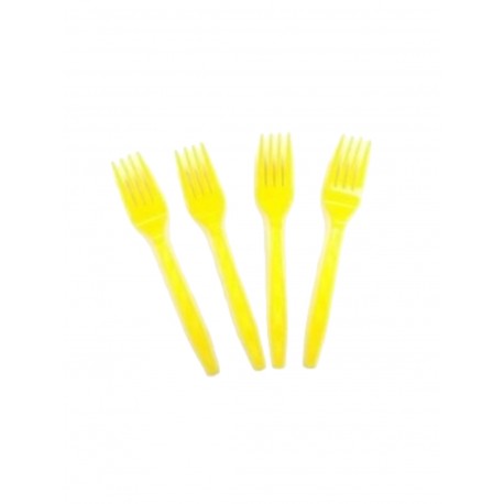 Tenedor Plastico Amarillo X10 unid