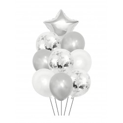 Decoración globo Estrella Plateado (9 piezas)