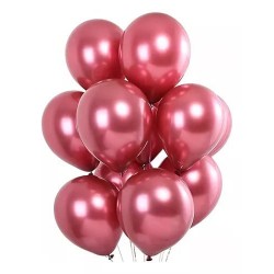 Globo Latex Cromo R12 Palo de rosa 12unds