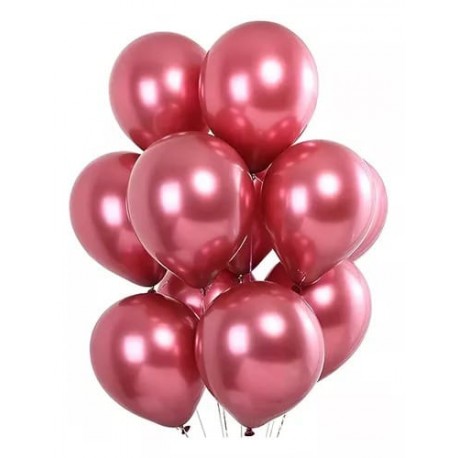 Globo Latex Cromo Palo de rosa
