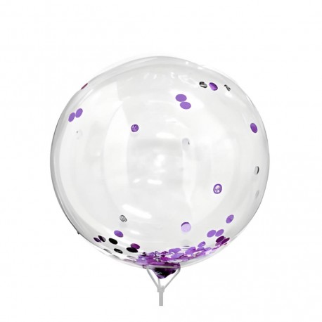 Globo Burbuja Confetti Morado