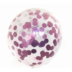 Globo Burbuja Confetti Rosado 19pulg