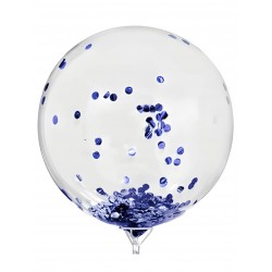 Globo Burbuja Confetti Azul 19pulg