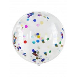 Globo Burbuja Confetti Multicolor 19pulg