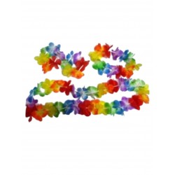 Set hawaiano multicolor (1 collar, 1 corona, 2 muñequeras)