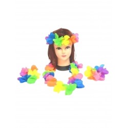 Set Hawaiano fluor flor grande