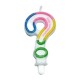 Vela Signo interrogacion glitter 7cm de alto