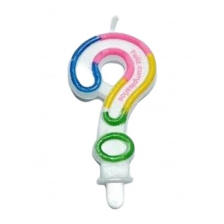 Vela Signo interrogacion glitter 7cm de alto