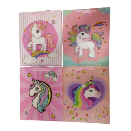 Bolsa de Regalo Unicornio 26 x 32 x 10 cm Surtido Diseños