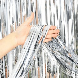 Cortina Metalica Plata 2x1m