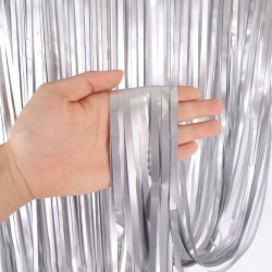Cortina metalica mate plata 2x1m