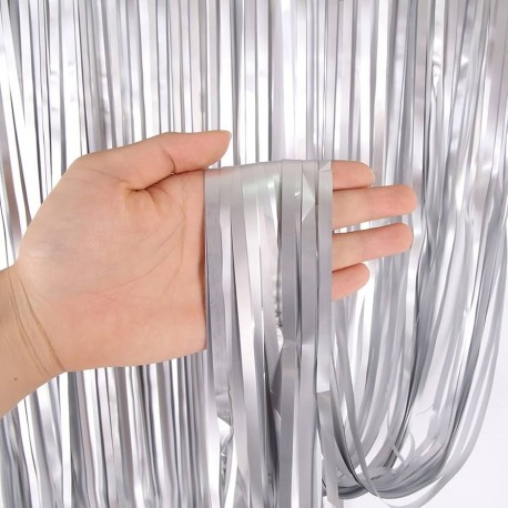 Cortina metalica mate plata